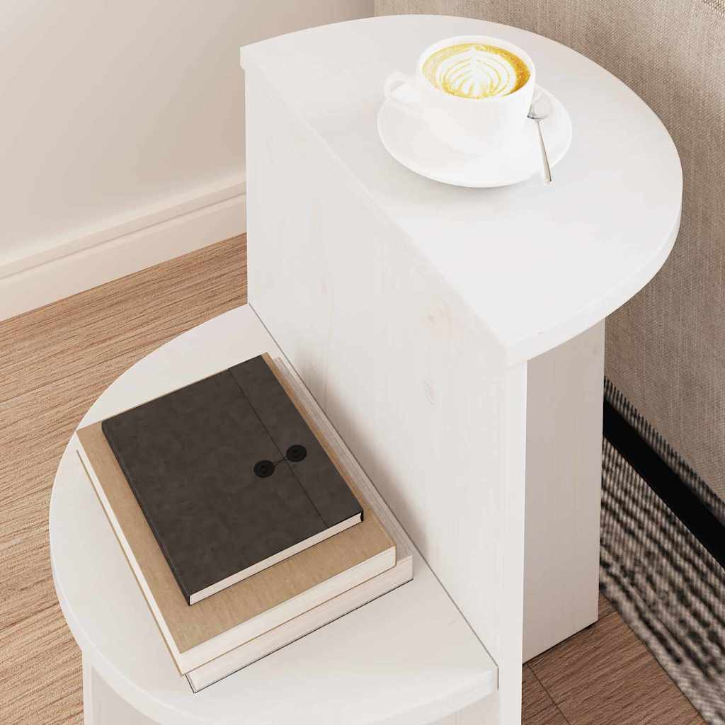 Beistelltisch Weiß 50 x 40 x 50 cm Massivholz Kiefer